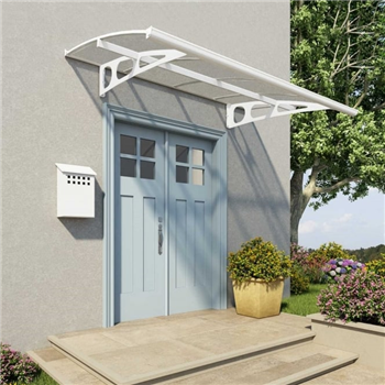 BORDEAUX WHITE CLEAR door canopy 1390mm projection