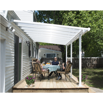 The Olympia Grey or White Patio cover, clear roof and size variations