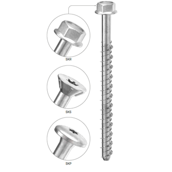 Screw anchor range of heads