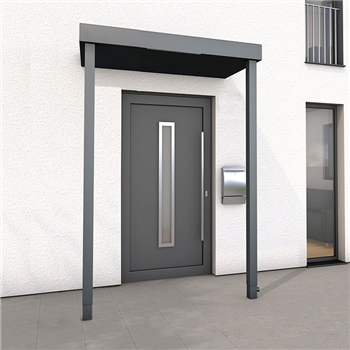 The Ealing Aluminium canopy with LED strip light supported posts