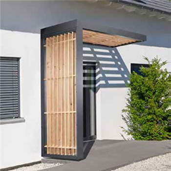 The Mayfair Aluminium with intergral drainage and Larch top and side panel