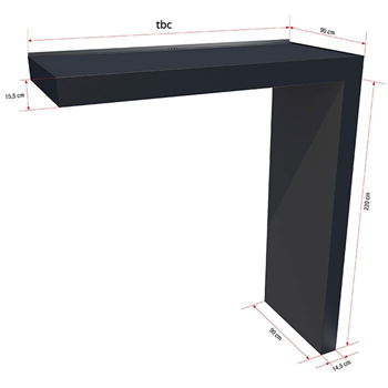 The London BS150 door canopy with side panel/LED
