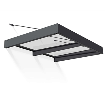 SOPHIA XL Door Canopy - GREY and CLEAR projection 1380mm