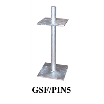 Galvanised Steel Flanged Pin 360mm high to recieve post size 150mm x 150mm or 200mm x 200mm GSF-PIN5