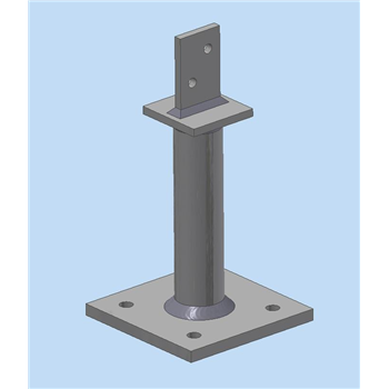 Stainless steel vertical post plate,200mm brush polished column, 220mm Post height, post flange plate 75mm x 75mm -SSB-FH100