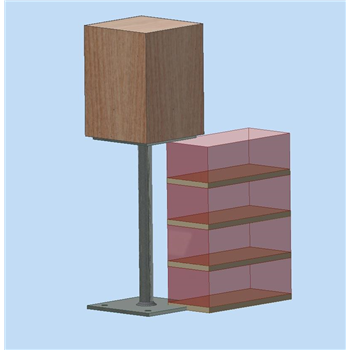 Galvanised post shoe-4 brick course-Post sizes 150 to 200mm square- GSF-PIN-5-BC4