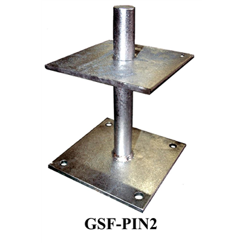 Galvanised Steel Flanged Pin 200mm high to receive a 150mm x 150mm or 200mm x 200mm post GSF-PIN2