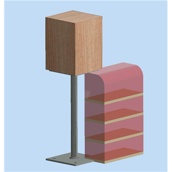 Galvanised post shoe-3 brick course + Bull nose brick-Post sizes 150 to 200mm square- GSF-PIN-5-BC3