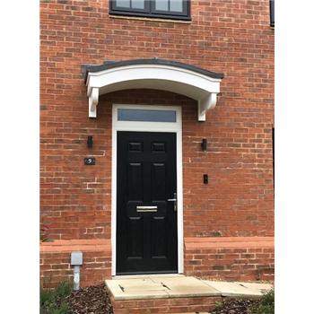 Disley Curved eyebrow timber door canopy- Products code F-DC1