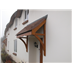 stained timber door canopy