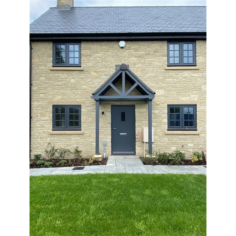 Devon Porch supported on Engineered porch posts. DDA compliant Canopy