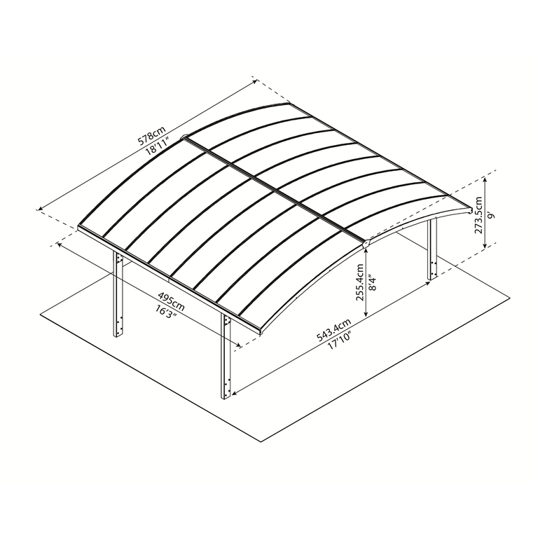 Arizona double wave car ports dimensions