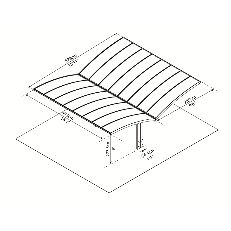 Arizona double wave car port dimensions