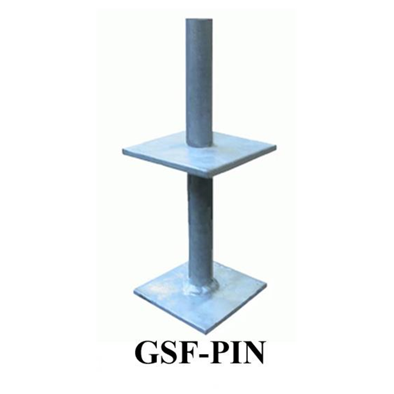 Galvanised Steel Flanged Pin 210mm high to receive post size 100mm x 100mm GSF-PIN