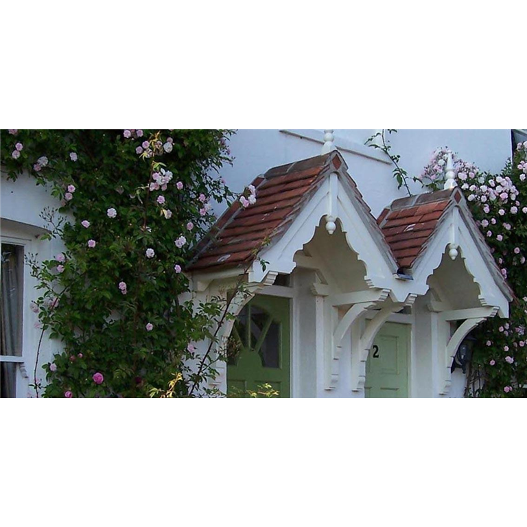 Edgeworth period Dual pitch timber door canopy 1340mm wide, 505mm projection-Code -F-PCS-E1