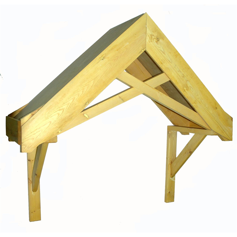 Period Crossover dual pitch timber door canopy 1700mm wide, 600mm projection F-PCS-CO