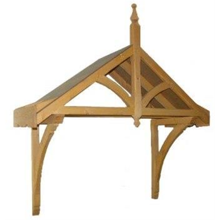 Victorian period dual pitch timber door canopy, 1590mm wide, 570mm projection- F-VCS-1