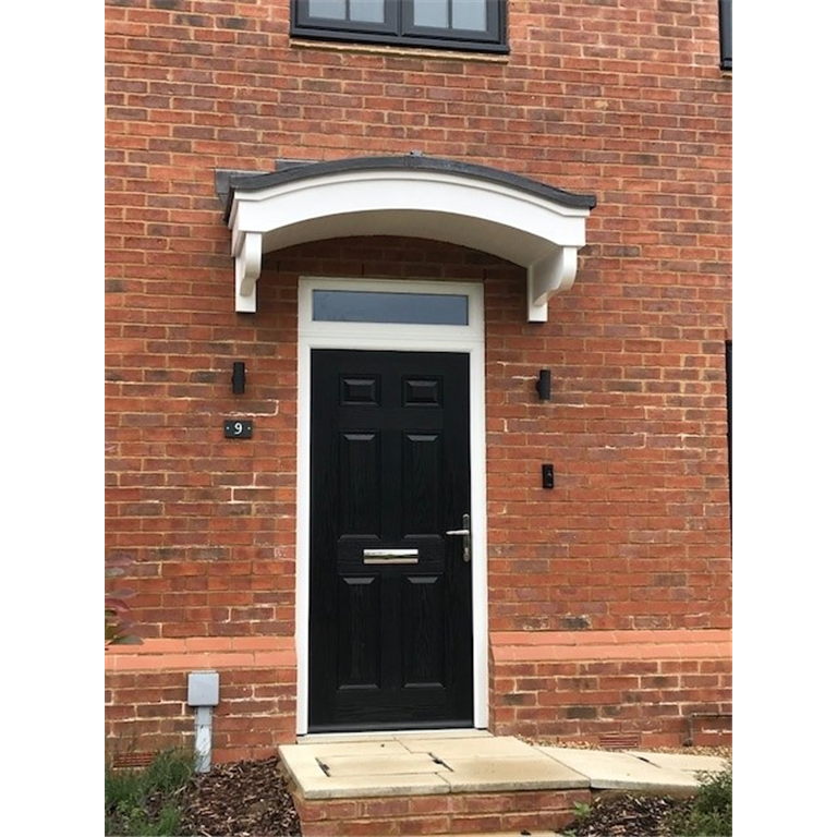 Disley Curved eyebrow timber door canopy- Products code F-DC1