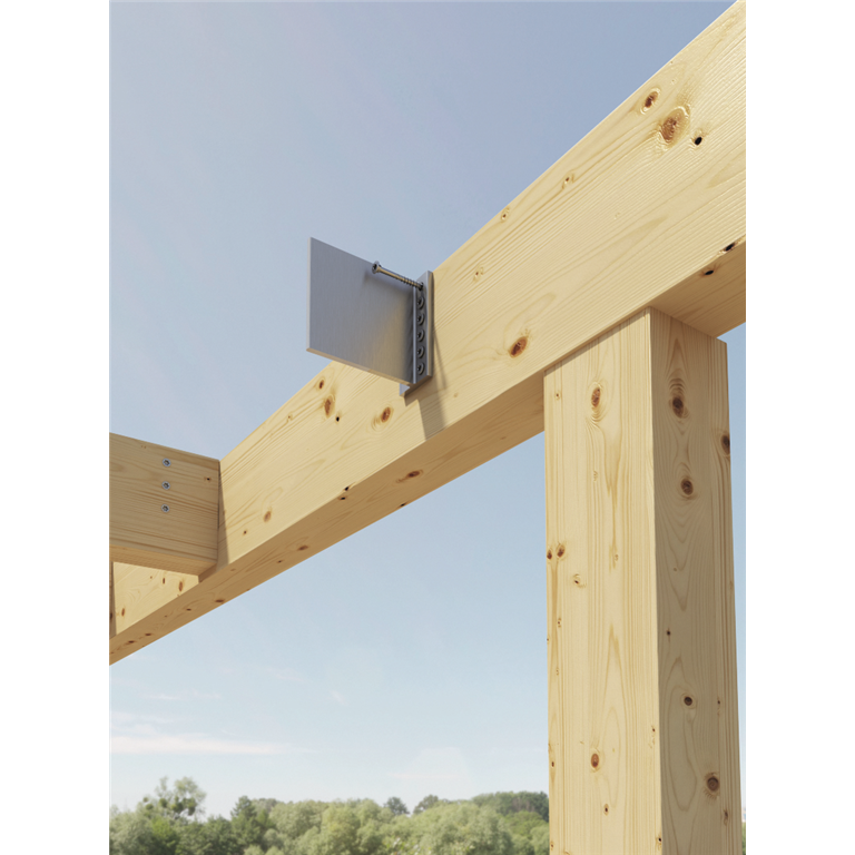 Alumini  connector on Timber