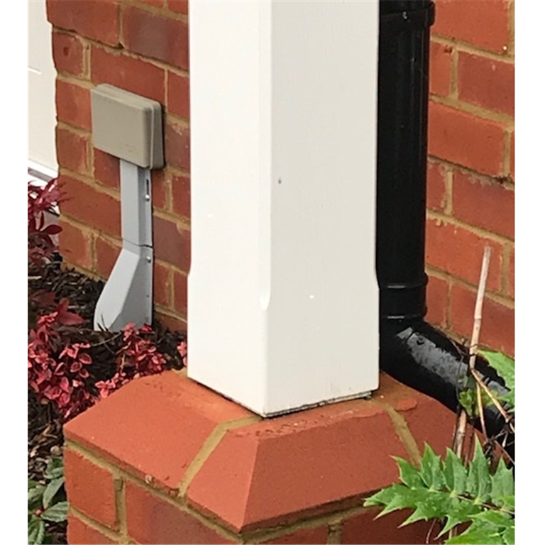 Porch post painted on site