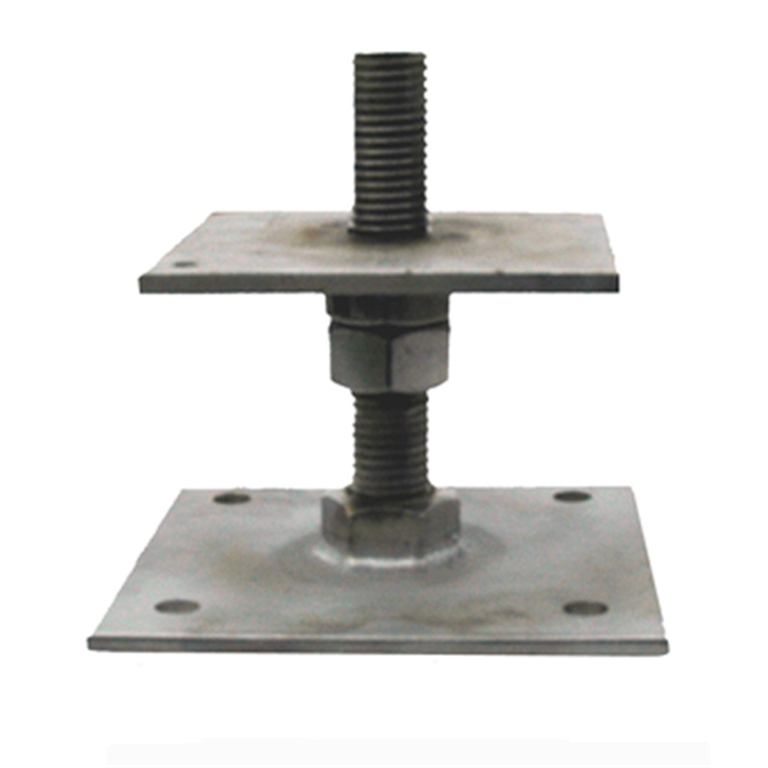 Stainless Steel Adjustable post base, 150mm high, plate size 123mm x 123mm SSB1P2