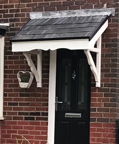 door canopy in timber