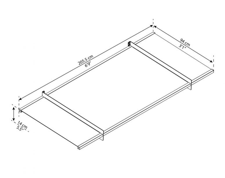 dimensions 2050mm Nancy door canopy