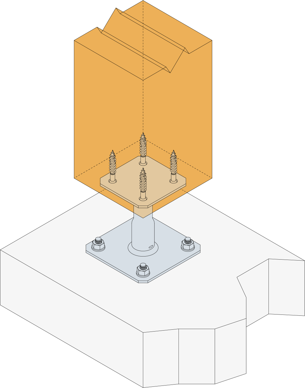 Canopy products APB100/150 post base