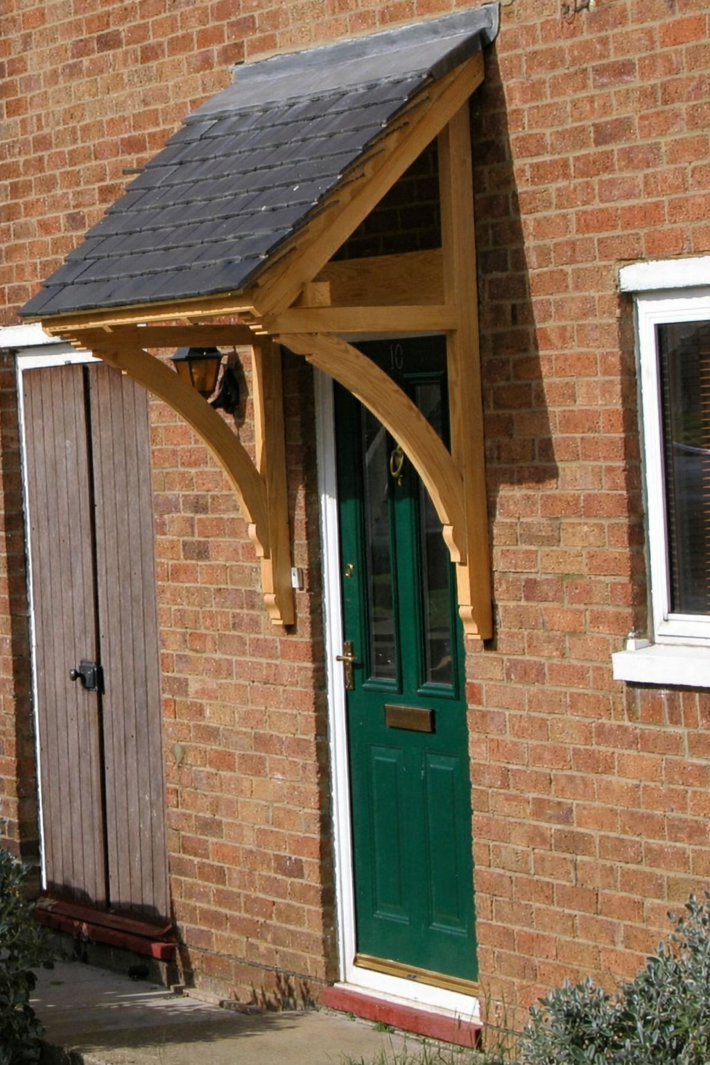 lean to door canopy light Oak