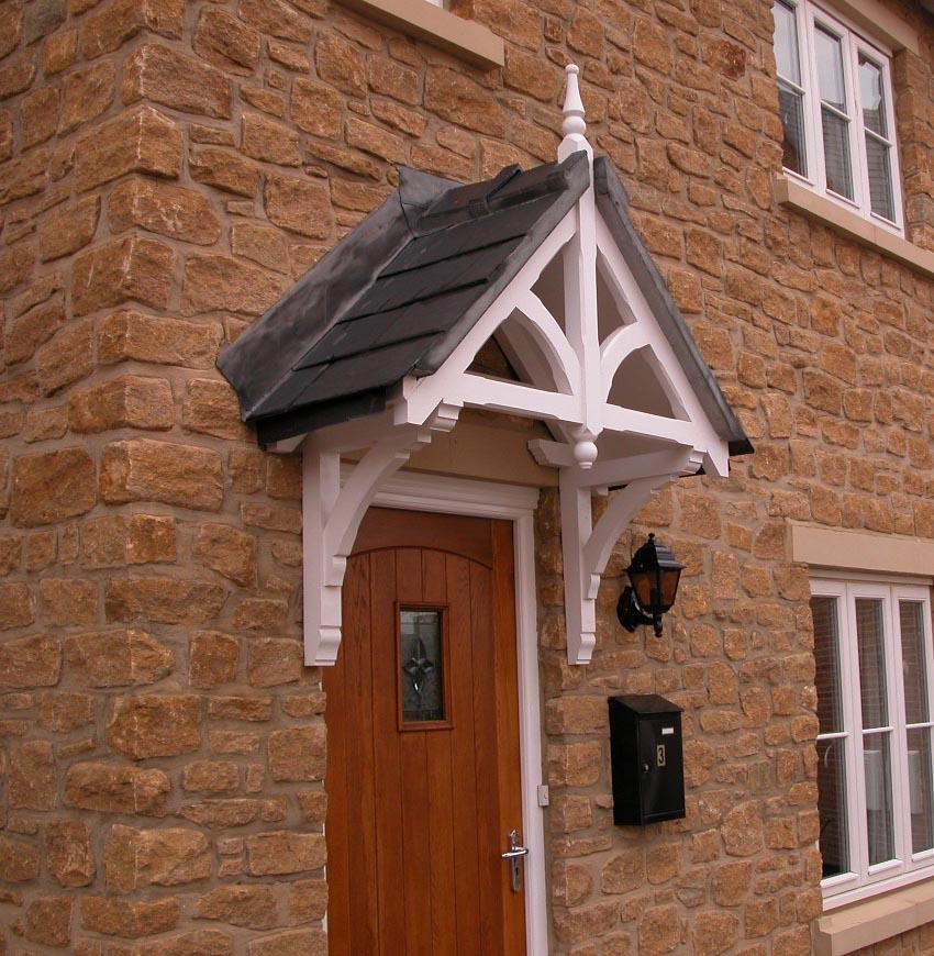 Rivington period Dual pitch timber door canopy 1340mm wide, 505mm projection- Code -F-PCS-R1