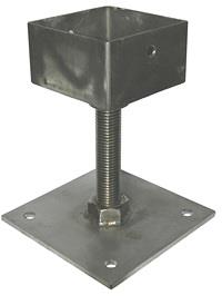 Stainless Steel Adjustable post base 150mm high, post size 100mm x 100mm SSB1C1