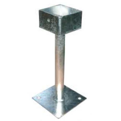 Galvanised Steel Cup Post Base. 330mm high To recieve post size 100mm x 100mm GSS-A