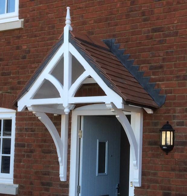 Rivington period dual pitch timber door canopy 2200mm wide, 600mm projection- F-PCS-R4