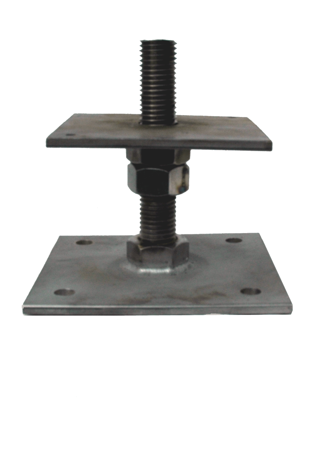 Stainless Steel Adjustable post base, 150mm high, plate size 123mm x 123mm SSB1P3